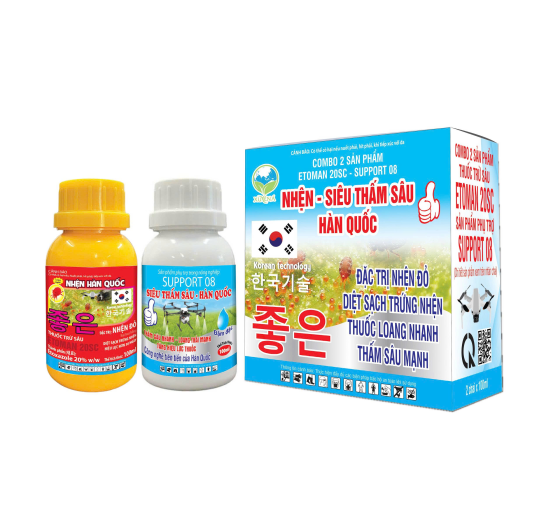 COMBO 2 Sản phẩm thuốc trừ sâu ETOMAN 20 SC + SUPPORT 08 HÀN QUỐC